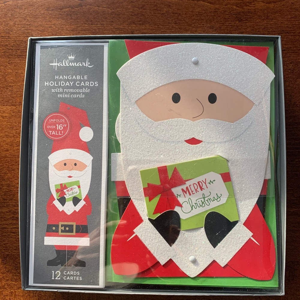 Hallmark Festive Santa Card Set with Red and Green